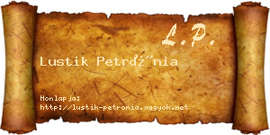 Lustik Petrónia névjegykártya