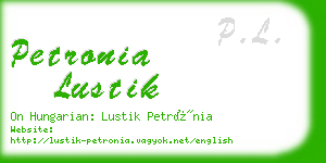 petronia lustik business card